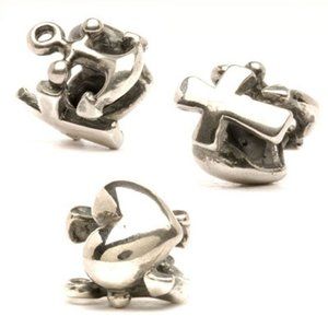 TROLLBEADS Faith Hope and  Love  Charity Sterling Silver Bead Charm! LAA 925 S